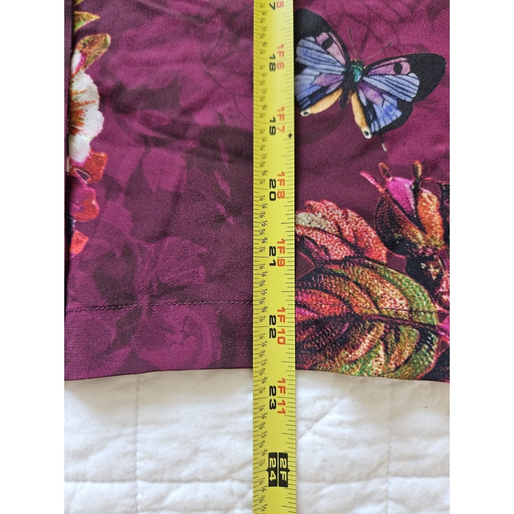 Johnny Was Silk Floral Butterfly Garden Prairie Tropical Pant Set S - Picture 10 of 16